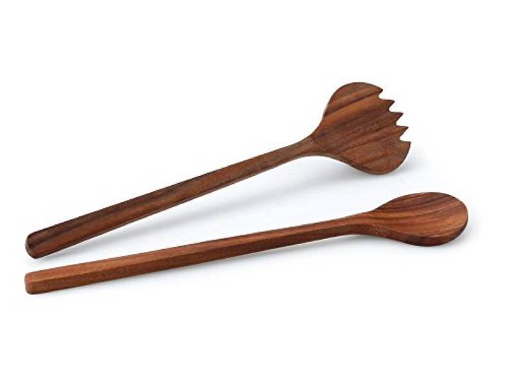 Continenta 2-teiliges Salatbesteck in Edel Qualität , aus Akazie Kernholz, Salat-Servierbesteck, Größe: 36 cm, Laffe: 9 x 8,5 cm