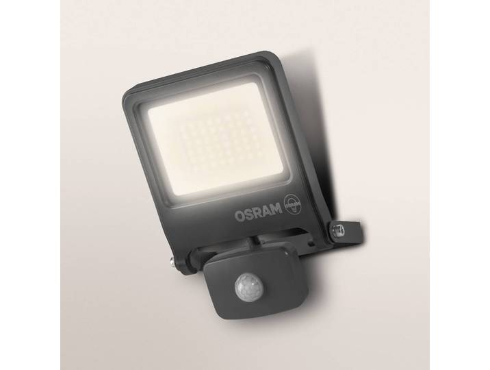 OSRAM Außenstrahler ENDURA FLOOD, grau, Sensor 30 W 830 IP44 FLOOD, alu / grau / zink, Aluminium