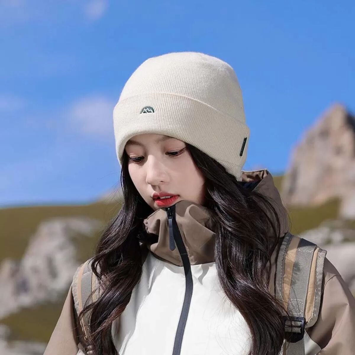 INF Übergroße Strickmütze - Warme Winter Kopfbedeckung Beige