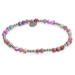 MONESSA Armband Edelsteine flexibel Edelstahl