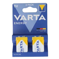 Varta Energy Batterie Alkaline, E-Block, 6LR61, 9V 2er Pack