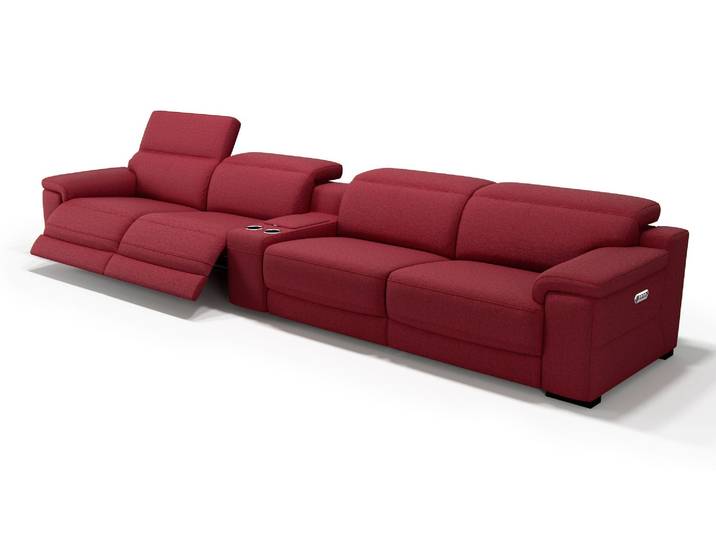 Stoff Sofa mit Motor SORA 4-Sitzer Relaxfunktion