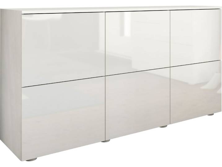 Sideboard BORCHARDT MÖBEL Rova, Kommode Breite 139 cm , weiss (weiß hochglanz), B:139cm H:72cm T:35cm, Holzwerkstoff, Sideboards, Sideboard, Breite 139 cm