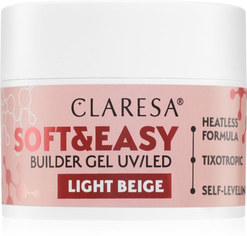 Claresa Soft&Easy Builder Gel gel base coat for nails shade Light Beige 45 g
