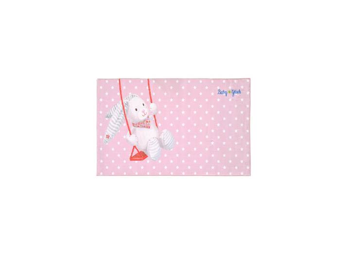 Kinderteppich Baby Glück, Hellrosa, Hase, rechteckig, 100x160 cm, Oeko-Tex® Standard 100, für Fußbodenheizung geeignet, pflegeleicht, Teppiche & Böden, Teppiche, Teppich Kinderzimmer