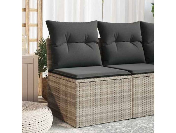 Canapé de Jardin sans Accoudoirs Coussins Siège avec Housse Meuble de Terrasse Patio Balcon Extérieur Gris Clair 366174