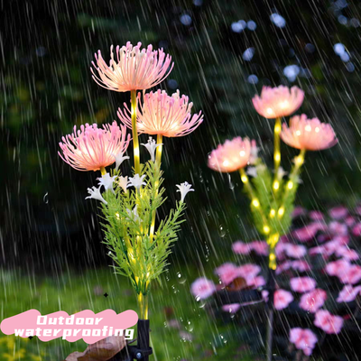 Rare Purchases Solar Powered Shore Flower Ground Lamp, Waterproof Outdoor Courtyard Lawn Decoration pink 1pc