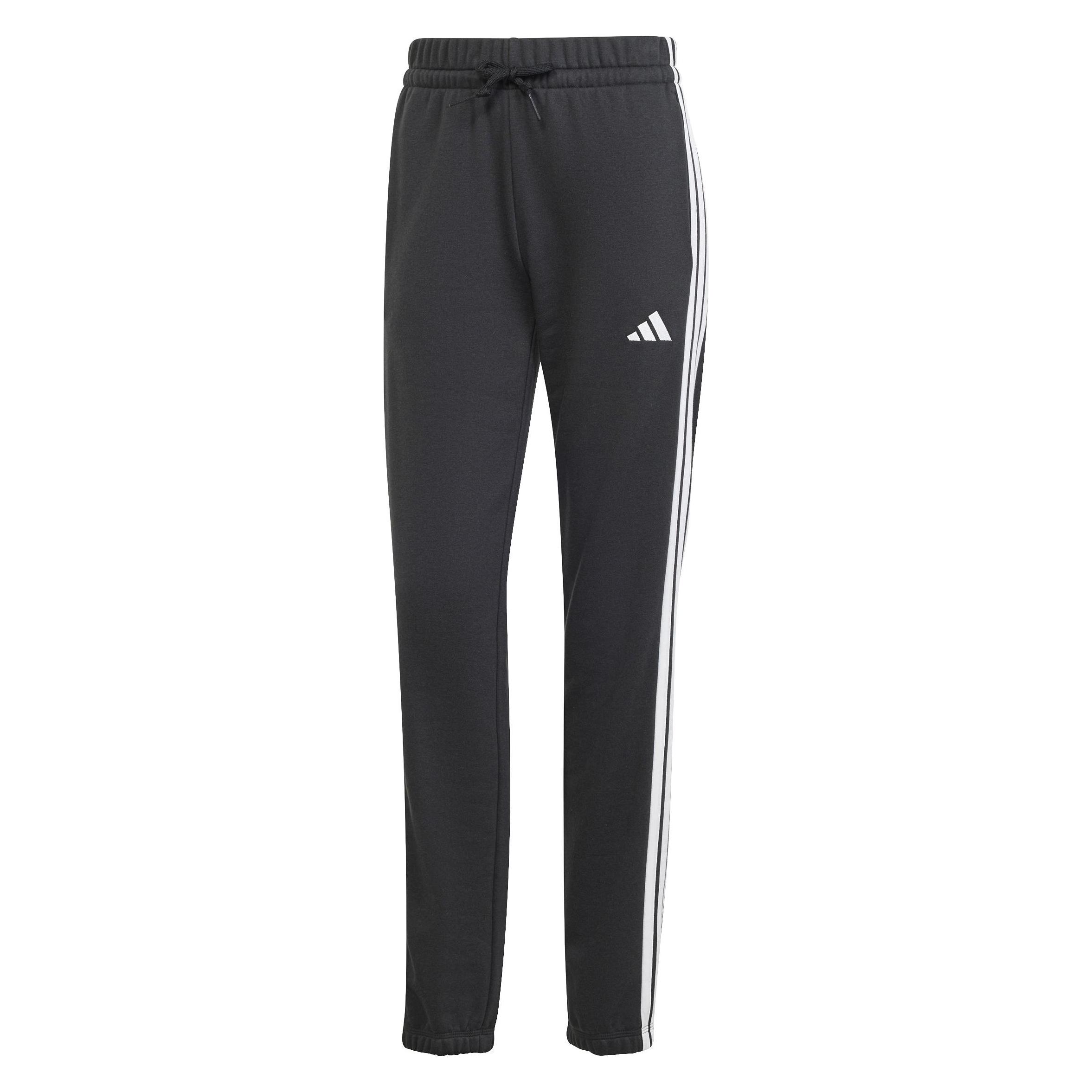 Adidas Damen Essentials 3-Stripes French Terry Cuffed Pants, Black/White, L (L) (JD5302)