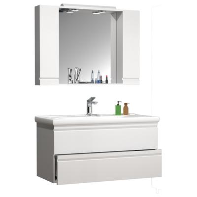 Waschtisch VCM "3-tlg. Waschplatz Waschtisch Schubladen Silora XL", weiß, B:100cm T:46cm, Waschtische, Waschtisch
