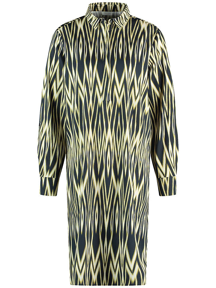 EDITION Kleid in Schwarz/ Gelb/ Creme - 42