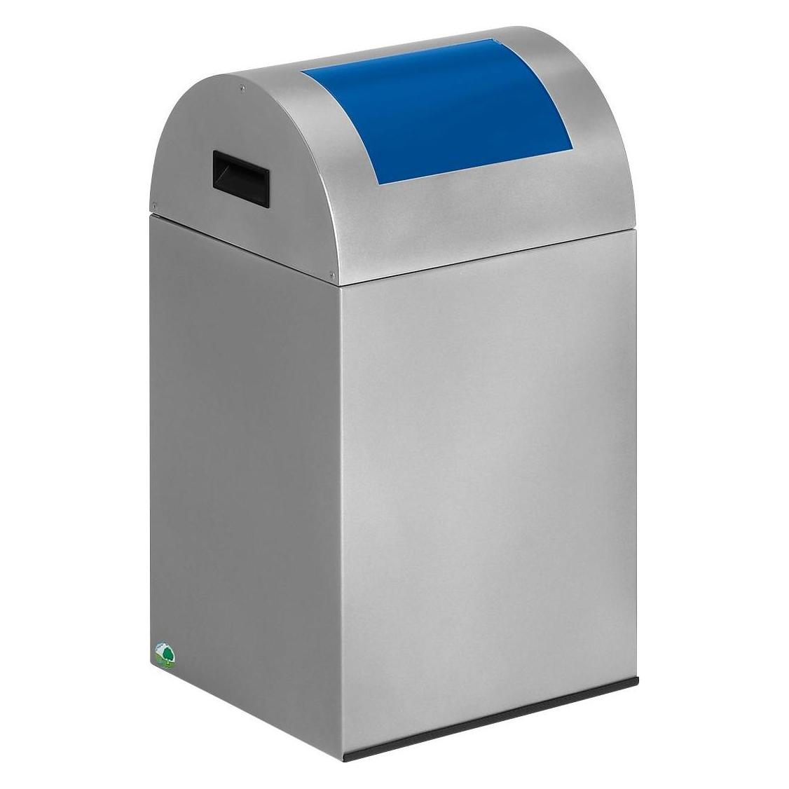 VAR Selbstlöschende Wertstoffsammler, 43 l, 320x600x320mm, silber, Klappe blau (43 l) (21081)