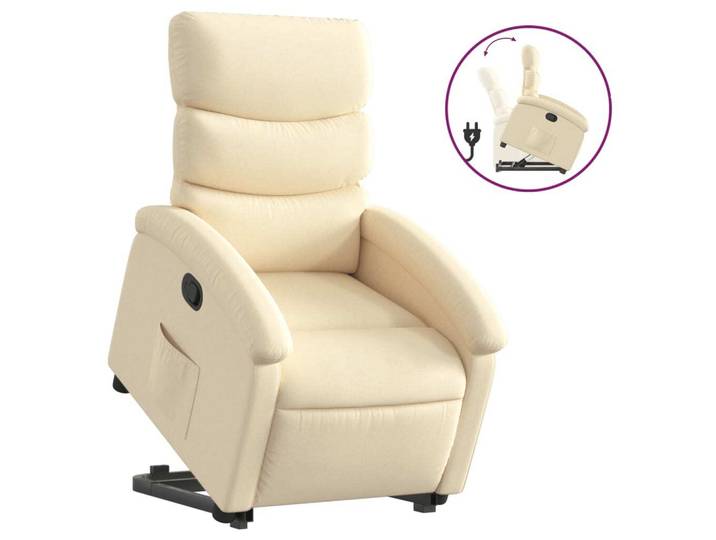 vidaXL Fauteuil relax avec releveur Crème Tissu
