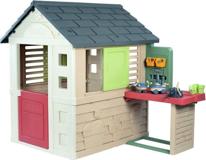 Smoby Life Nature Speelhuis met Atelier en 39 accessoires
