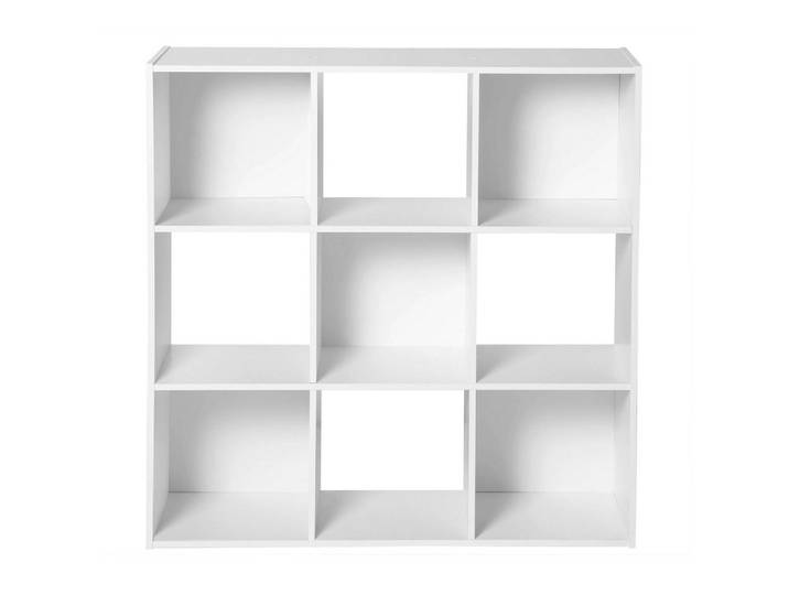 Calicosy Regal mit 9 Fächern, Weiß, 29.5x92.5x92.5 cm, Wohnzimmer, Regale, Bücherregale