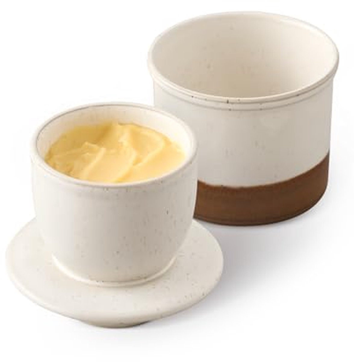 HOME DECOR Keramische botervloot met deksel - Latte