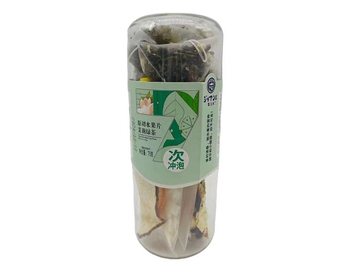 JiLiangMu Thé vert au jasmin et tranches de fruits naturelles 75 g