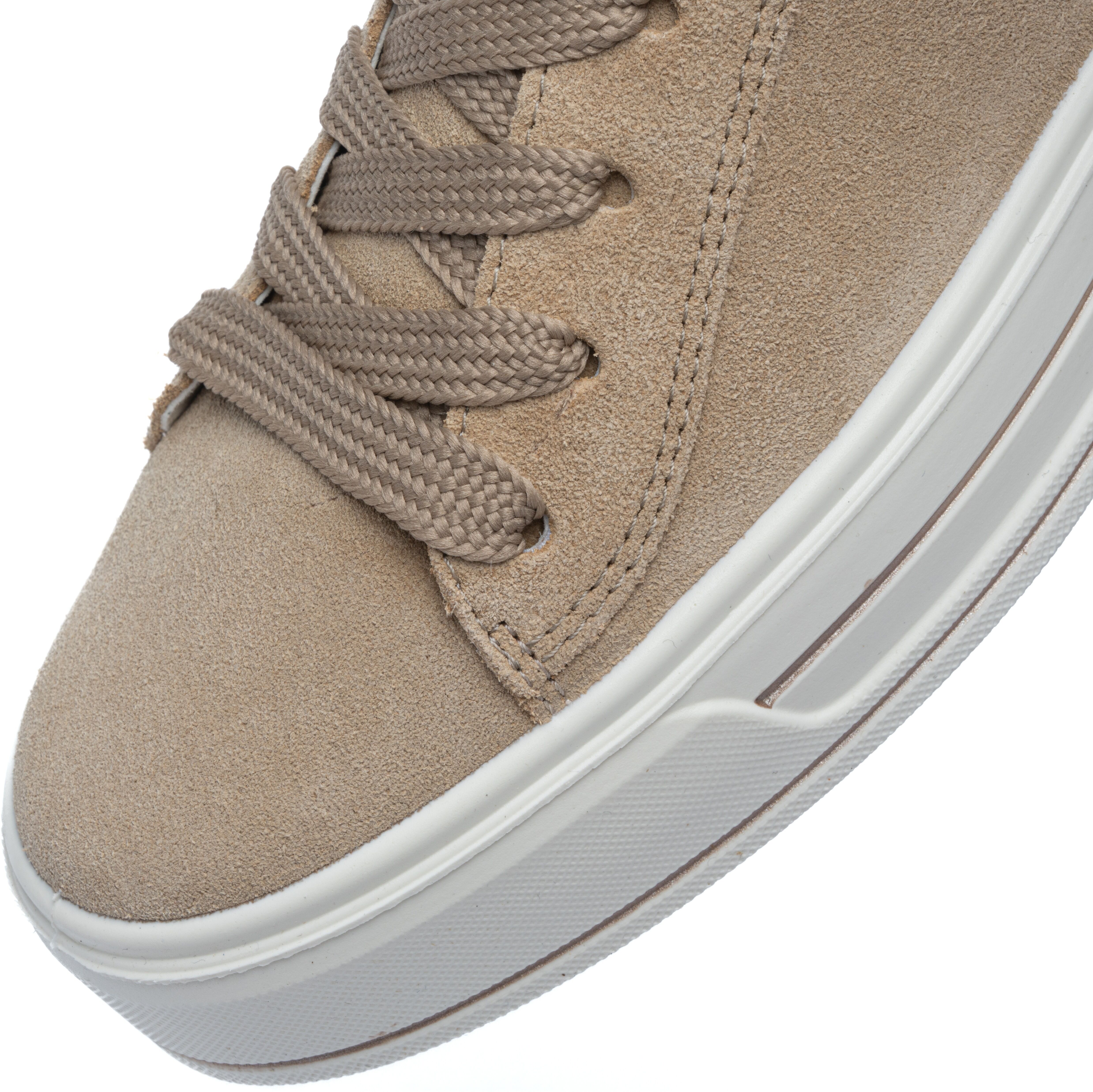 Plateausneaker ARA "CANBERRA", Damen, Gr. 5 (38), atmungsaktiv, beige (sand), Veloursleder, unifarben, Schuhe Plateausneaker, Freizeitschuh, Halbschuh, Schnürschuh in Bequemweite G (=weit) sand 5 (38), atmungsaktiv