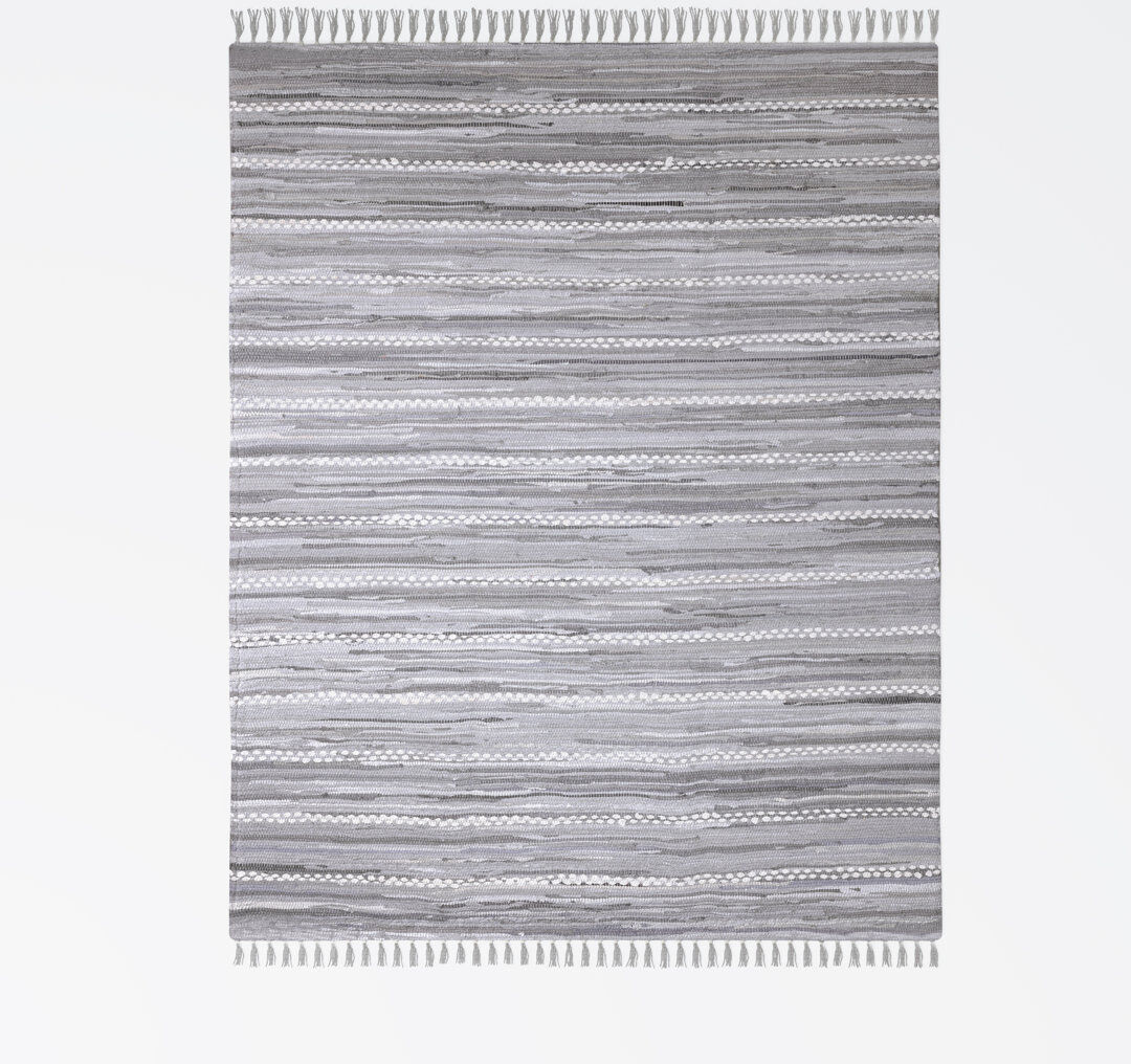17 Stories Chindi Renova, recycled materials Rug Grey/Brown/Blue Rectangular 230 x 160cm