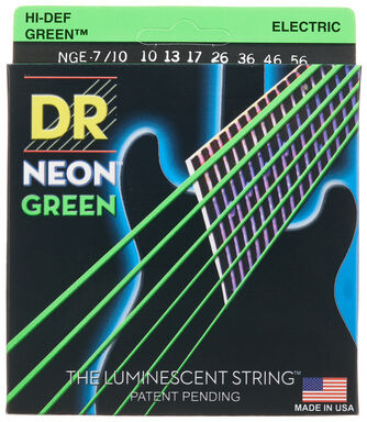 DR Strings Neon Green NGE7-10 Neon Grün