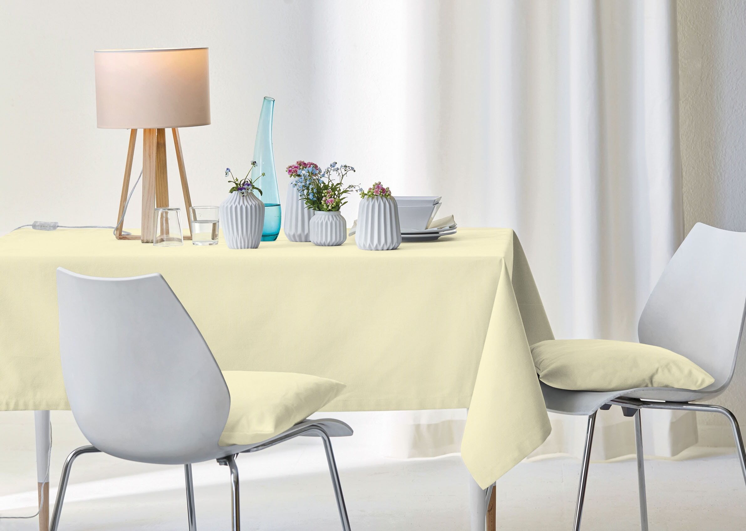 Tischdecke APELT "4362 Rips - UNI" Gr. 1, beige (natur), Ø:170cm, Baumwolle, Polyester, Tischdecken, Tischdecke, Wasser- und Schmutzabweisend natur Ø 170cm, 1 Stk., rund
