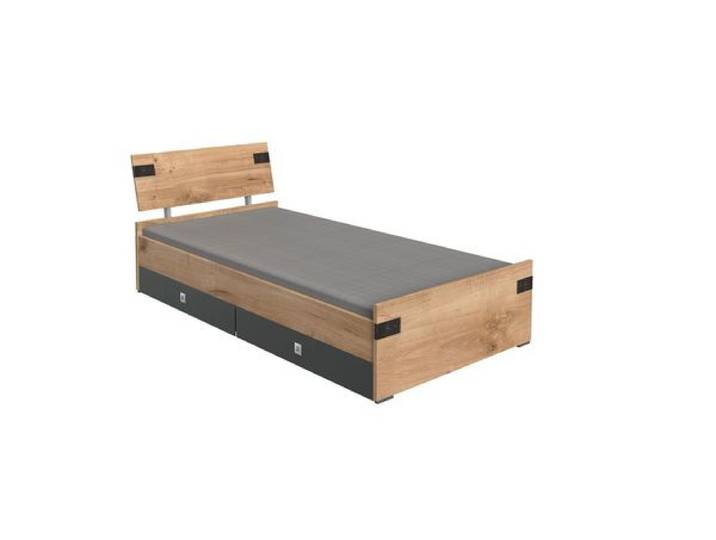 Bett Nolan Eiche Dekor 90x200cm industrial