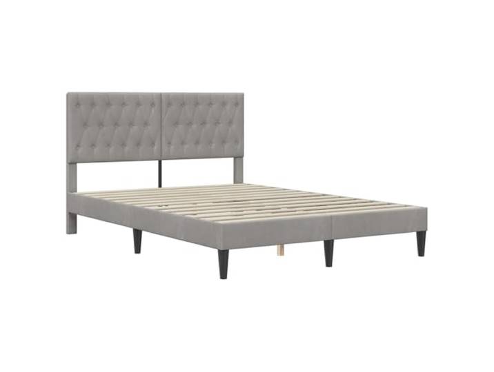 SKTQYQO Bettgestell hellgrau 160 x 200 cm Samt Fester Lattenrost aus Sperrholz, leicht zu reinigen, modernes Luxus-Design