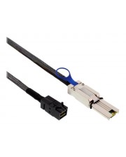 InLine SAS-Kabel intern zu extern gerade durchgeführt 4-Lane 4x Mini SAS HD SFF-8643 bis Shielded MultiLane SFF-8088 26-polig 1 m Schwarz (27636B)