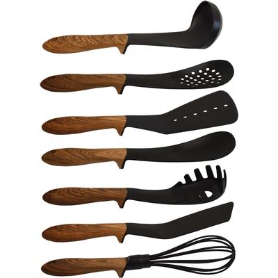 Kochbesteck-Set PINTINOX "Pinti Chalet", braun (schwarz, braun), Kunststoff, Kochbesteck-Sets, Kunsttoff, Griff in Holzoptik, spülmaschinengeeignet