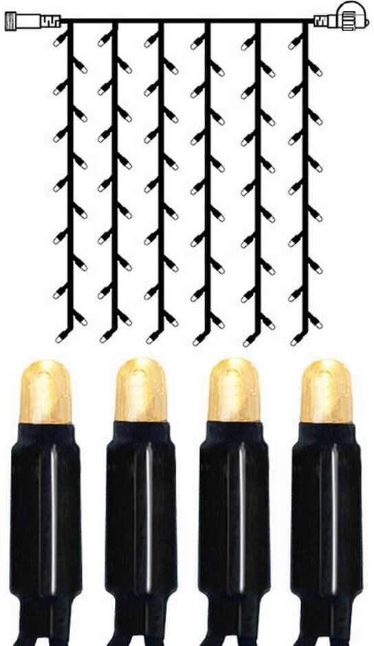 Lichtervorhang "24 Extra, 100 cm x 100 cm", gold (schwarz), Kabellänge 1m x Gesamtlänge 1m, PARFORCE TRADITIONAL HUNTING, Lichterketten, Lichtervorhang schwarz Kabellänge 1m x Gesamtlänge 1m