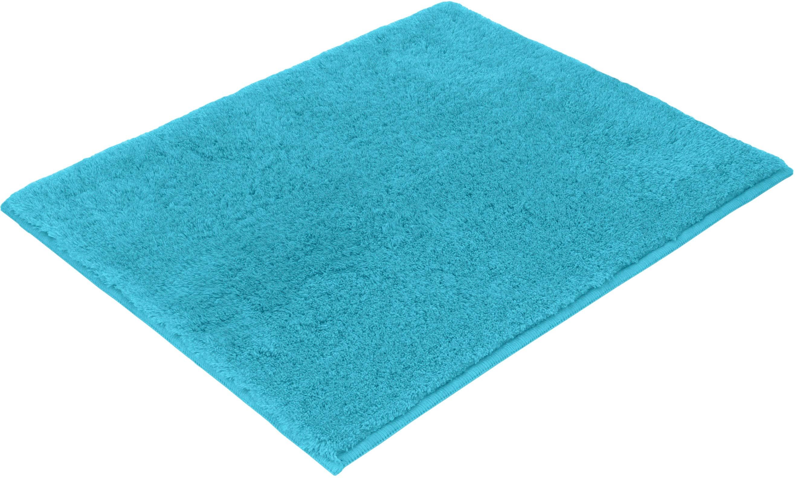 Badematte VOSSEN "Timeless", blau (turquoise), H:10mm, Polyacryl, Badematten, Badematte turquoise rechteckig (50cm x 60cm ), 1 Stk.