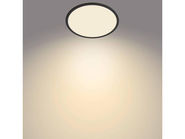 Philips LED Deckenleuchte Superslim, dimmbar, schwarz, für Badezimmer, Metall