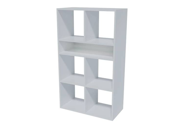 BADEDU WARD Regal 72 cm breit, Weiß, 7 Fächer