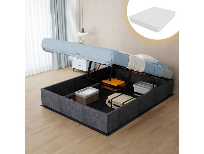 Lit design solide et sécurisé design moderne couleur gris qualité professionnelle usage intensif livraison rapide