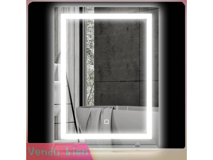 LIA Miroir LED salle bain étagère 3 couleurs tactile