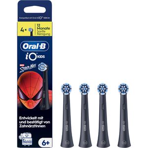 Oral-B Aufsteckbürsten iO Kids 6+, Marvel Spiderman, schwarz, 4 Stück