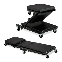 Relaxdays Rollbrett Werkstatt Schwarz,Silber
