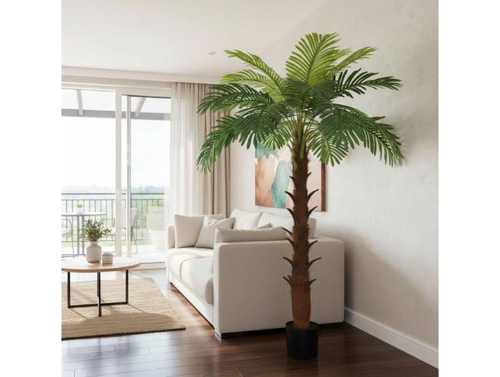 Cycas artificiel 160 cm avec pot noir inclus, cycas artificiel réaliste pour une décoration intérieure élégante