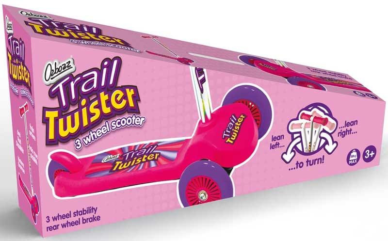 One for Fun Step Trail Twist Scooter roze - Kinderscooter voor buitenspeelplezier