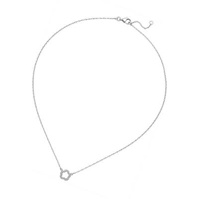 Silberkette JOBO "Kette mit Anhänger Blume", silber (silber 925), Halsketten, Damen, Silber 925 (Sterlingsilber), L: 45, Silberkette, 925 Silber 45 cm