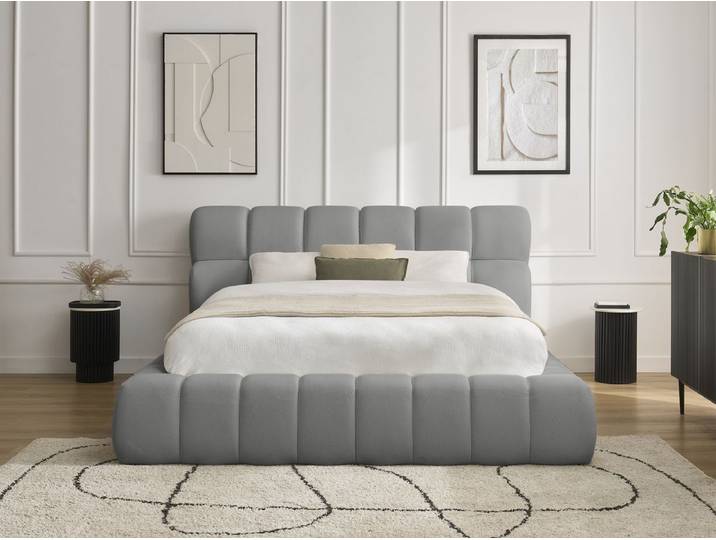 Lit coffre MONT-BLANC tissu mesh 180x200