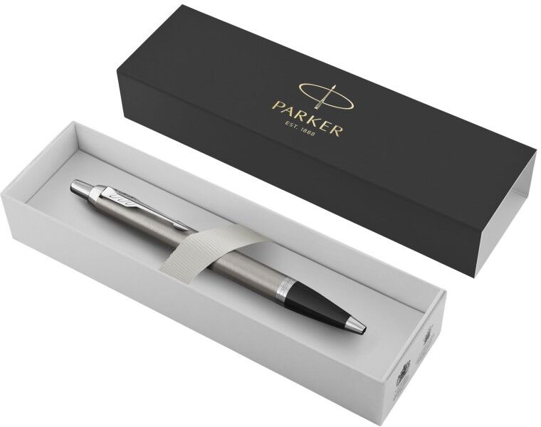 Stylo bille personnalisable à encre bleue Parker IM Argent