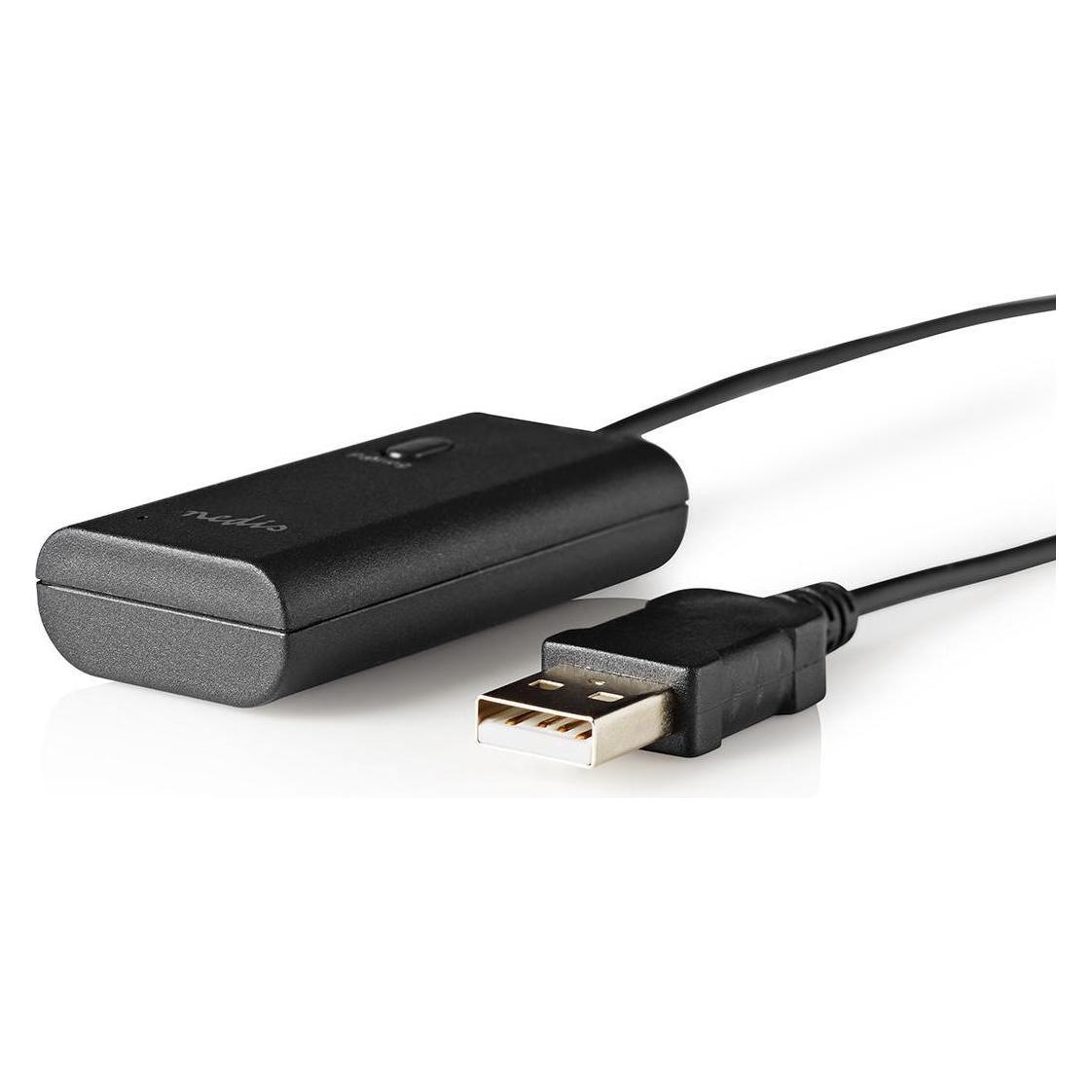 Nedis Bluetooth Transmitter | Anschlüsse - Eingang: 1x AUX / 1x USB | SBC | Bis zu 1 Geräte | Schwa (Sender) (BTTR050BK)