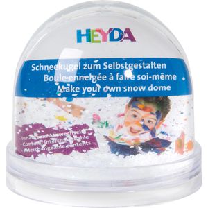 Heyda Schneekugel 204888400, aus Kunststoff, mit Glitzer, für Fotos, transparent, 9 x 8,5 cm