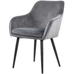 SalesFever »Freja« Armlehnstuhl Samt grau 61x85x45 cm