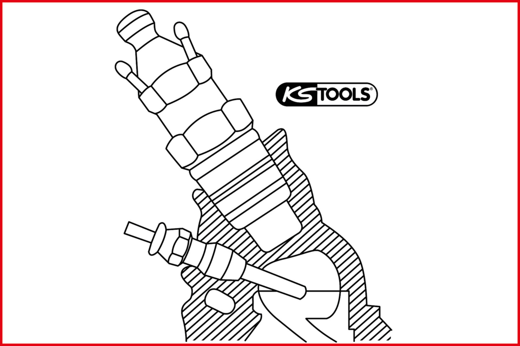 KS Tools Glühkerzen-Doppelring-Ratschenschlüssel 8x12mm, abgewinkelt (503.0812)