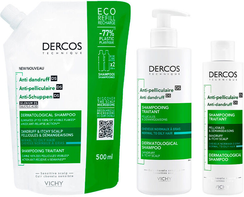 Vichy Laboratoires Dercos shampooing antipelliculaire pour cheveux gras 390 ml
