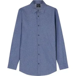 A|X Armani Exchange für Herren. XM002739AF24681FB443 Essential Shirt blau (XL), Lässig, Baumwolle, Langarm