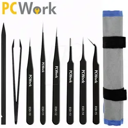 PCW 08F - Pinzettenset, ESD-sicher, 8-teilig, Edelstahl