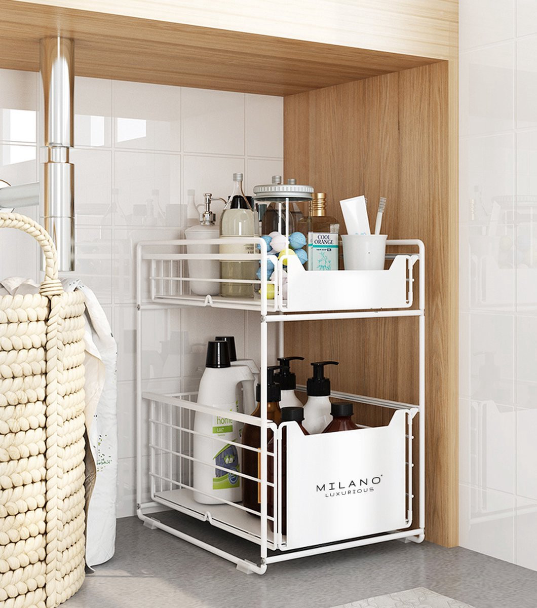 Milano Luxurious Organizer Lade Wit - XL Keuken Ladekast en Opbergrek voor het Aanrecht of Badkamerkast