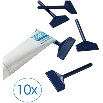 Tubenquetscher RUCO "Tubenschlüssel, 10er Set", blau, B:5cm L:10cm T:0,8cm, Kunststoff, Küchenpressen, Tubenaufroller, Tubenausdrücker, Tubenpresse, Made in Germany